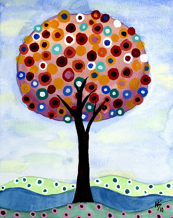 Pretty Polka Dot Tree Art
