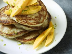 Gordon Ramsay’s Coconut Pancakes with Mango and Lime Syrup