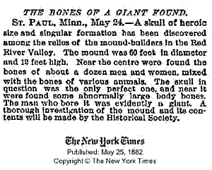 New York Times Reports Bones of Giants Were Found