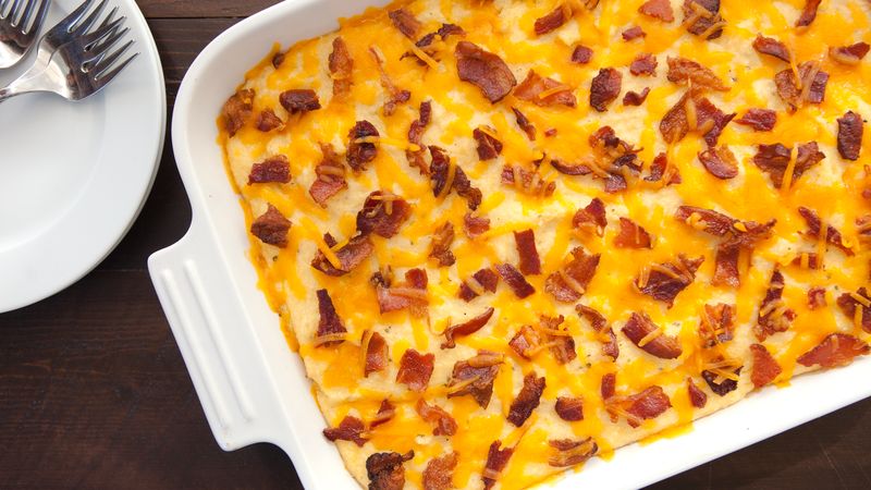 Easy Casserole Recipe With Bacon, Ranch and Cheddar Cheese Grits!