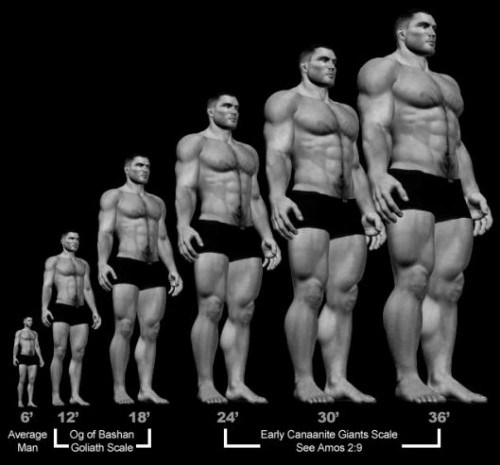 Nephilim Height Chart Comparing Average Man to Giants