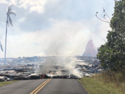 Lava Swallows Entire Road in Hawaii