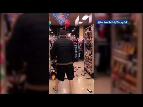 Most annoying accent guy smashes store in Covid meltdown