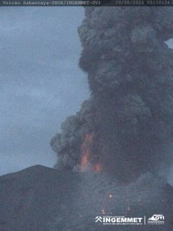Sabancaya Volcano in Peru is rumbling like crazy