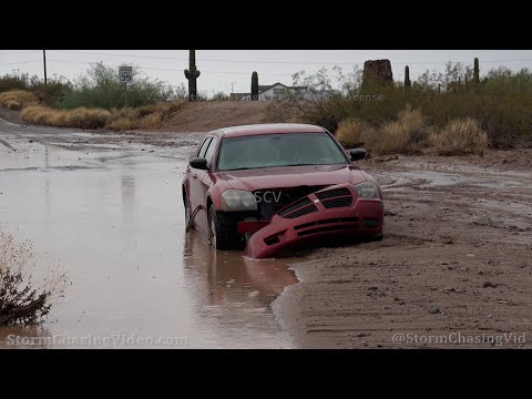 Dangerous Flash Flood sweeps through Apache Junction Arizona