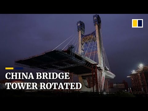 China bridge tower rotated during construction in Xiangyang